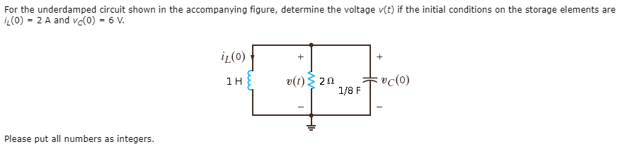 Solved For the underdamped circuit shown in the accompanying | Chegg.com