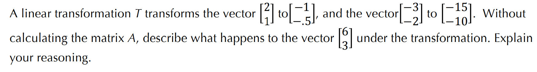 Solved A linear transformation T transforms the vector [21] | Chegg.com