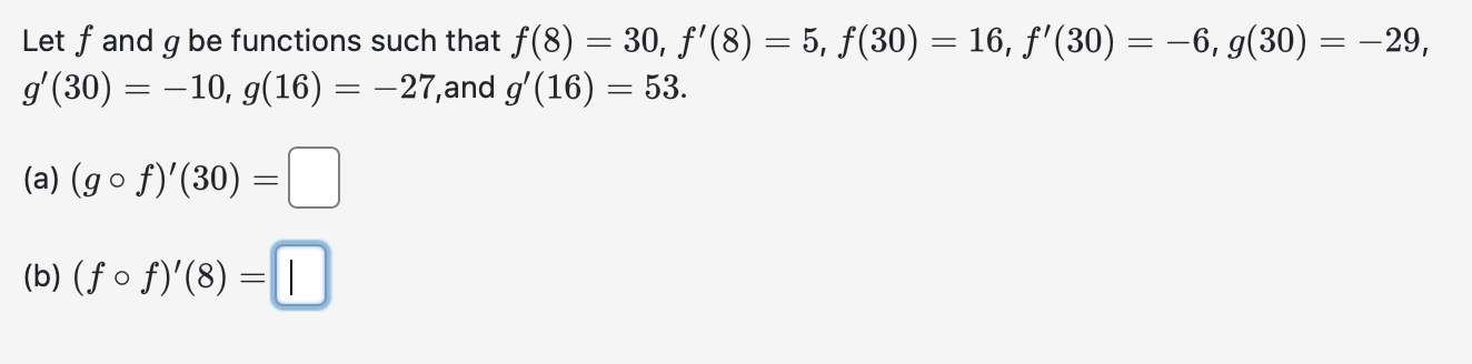 Solved Let F And G Be Functions Such That | Chegg.com