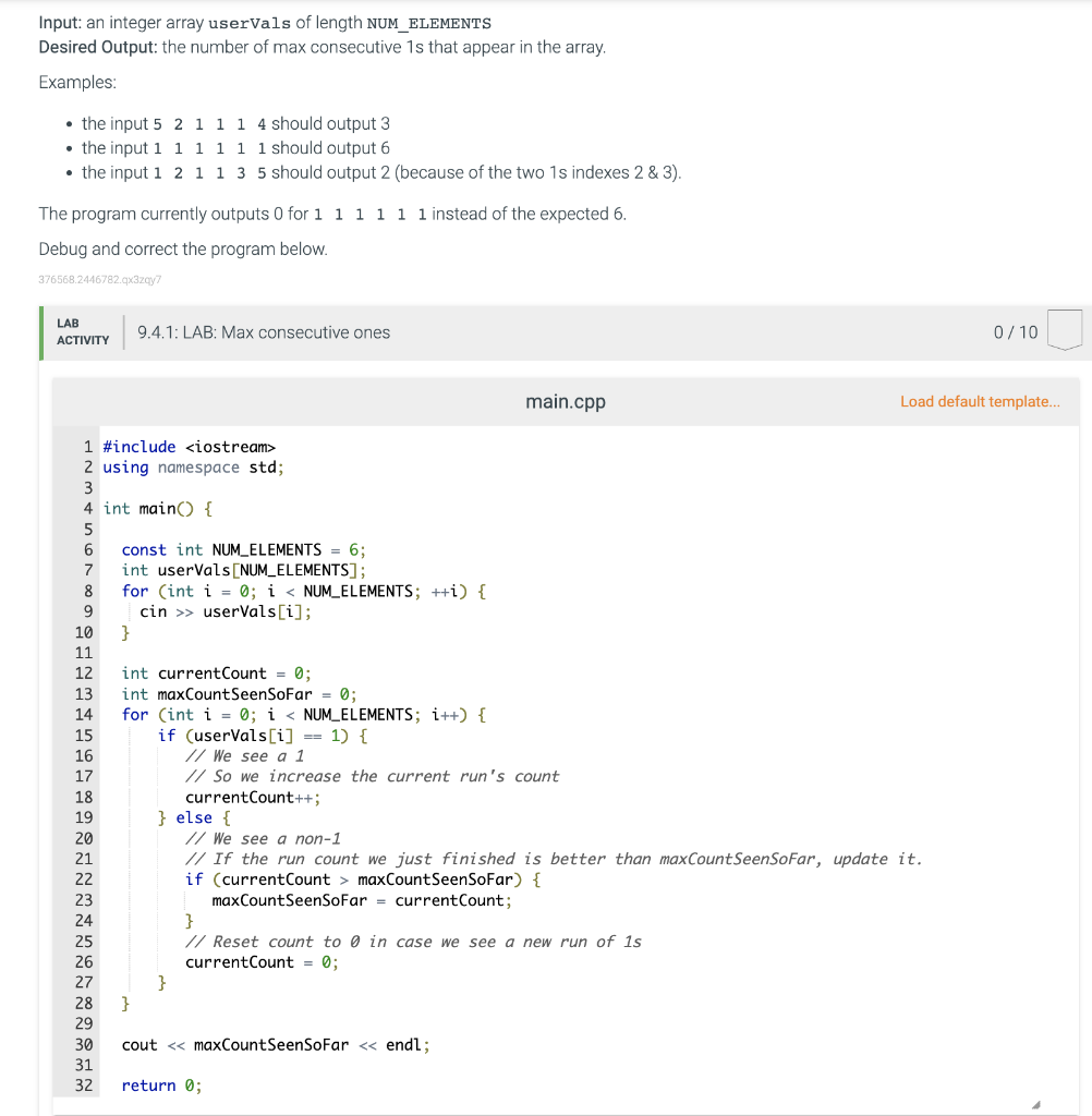 Solved Can someone please help me debug the code to get the | Chegg.com