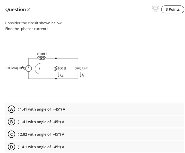 Solved Question 2 Consider The Circuit Shown Below. Find The | Chegg.com