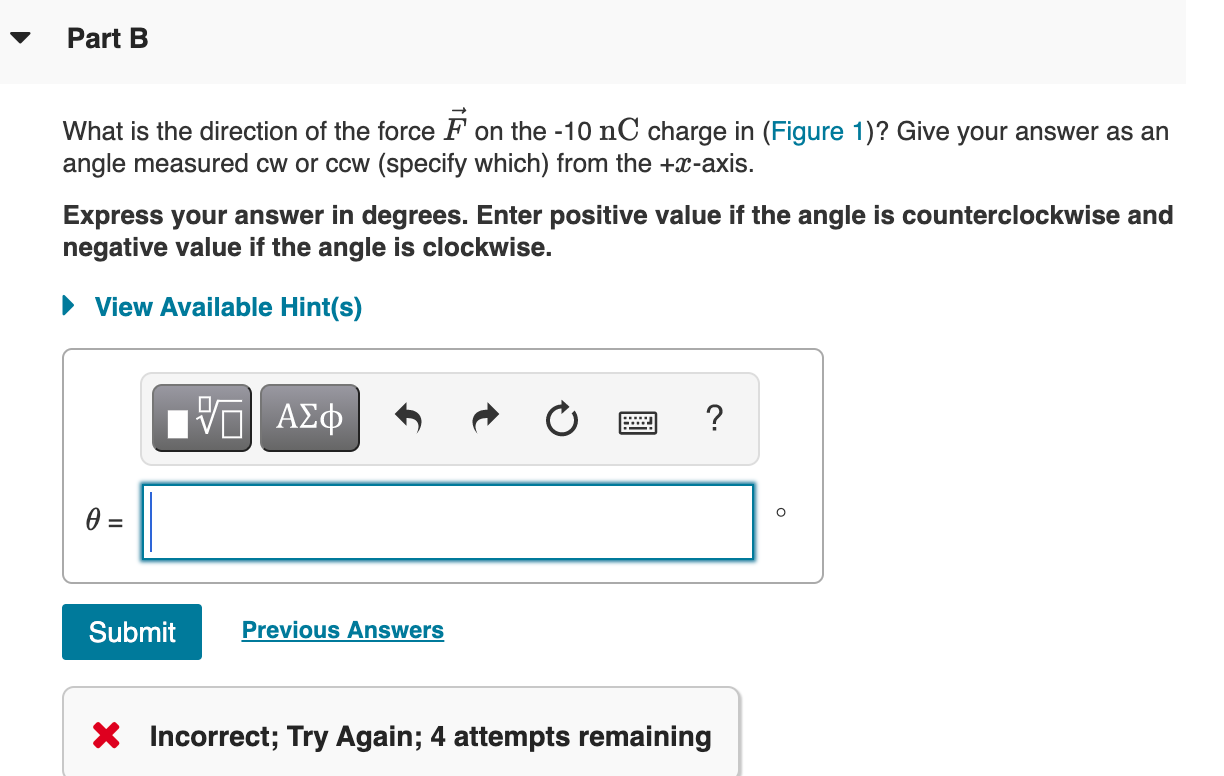 Solved Part A What is the magnitude of the force F on the | Chegg.com