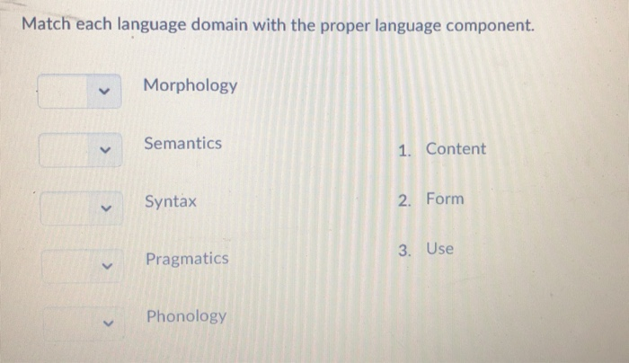 Solved Match each language domain with the proper language | Chegg.com