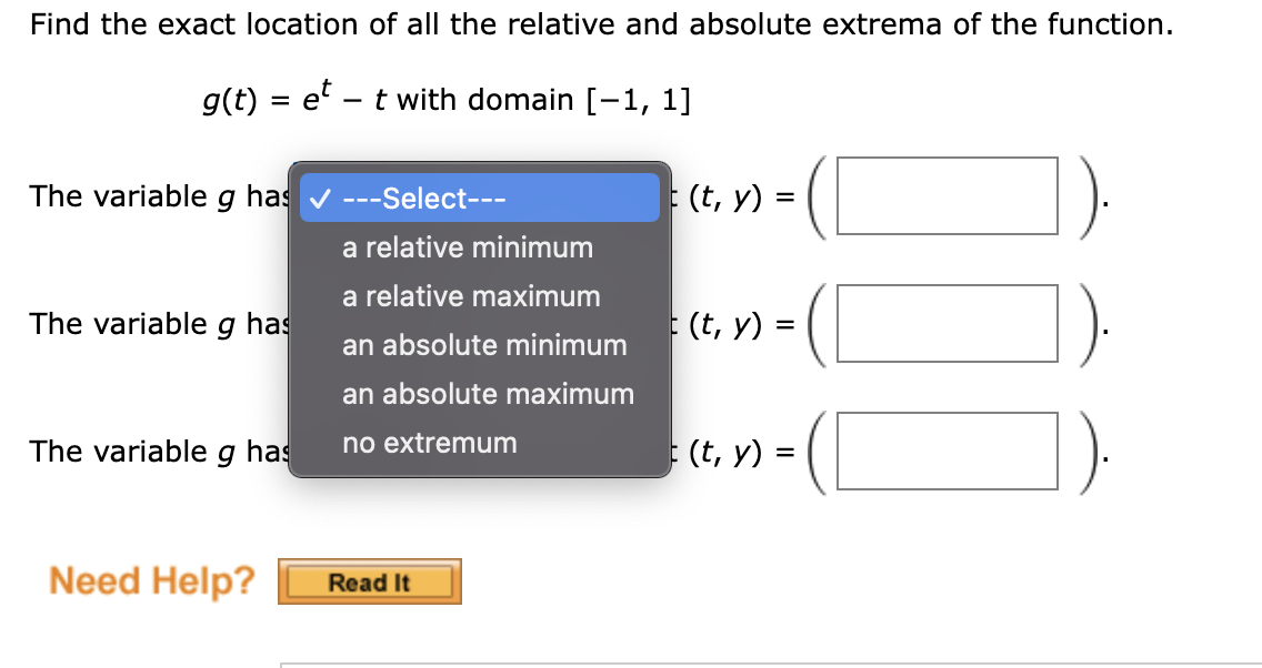 Solved Find the exact location of all the relative and | Chegg.com