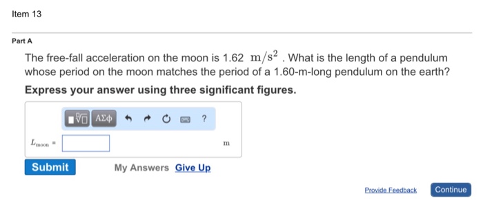 Solved The free-fall acceleration on the moon is 1.62 m/s2 . | Chegg.com