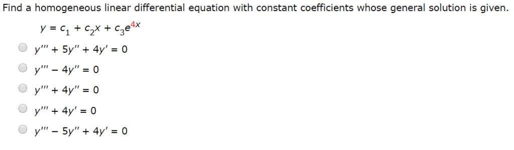 Solved Find a homogeneous linear differential equation with | Chegg.com