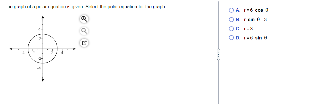 Solved The graph of a polar equation is given. Select the | Chegg.com