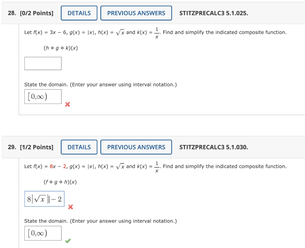 Solved Let F X 3x−6 G X ∣x∣ H X X And K X X1 Find And