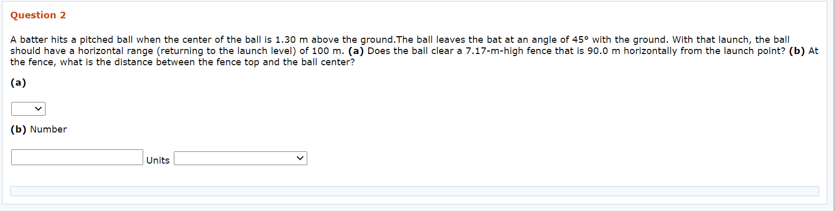 Solved Question 2 A batter hits a pitched ball when the | Chegg.com