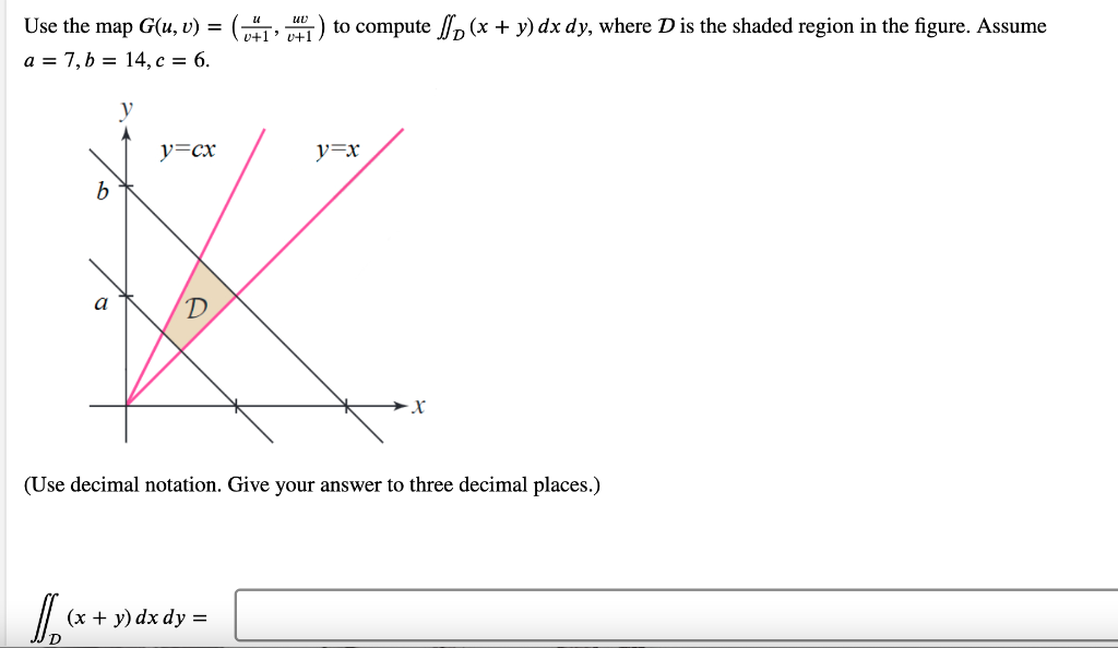 Solved = Use the map G(u, v) = (041, 204I) to compute So (x | Chegg.com