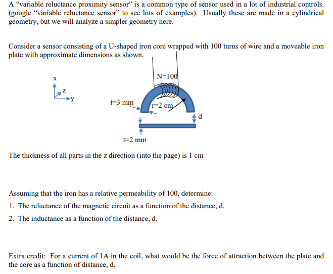 Solved A "variable reluctance proximity sensor" is a common