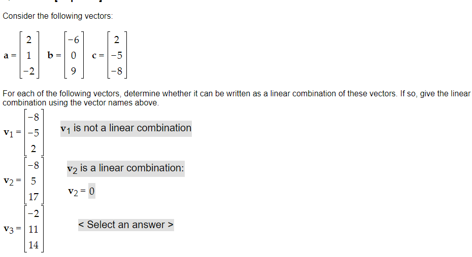 Solved Consider the following vectors: | Chegg.com