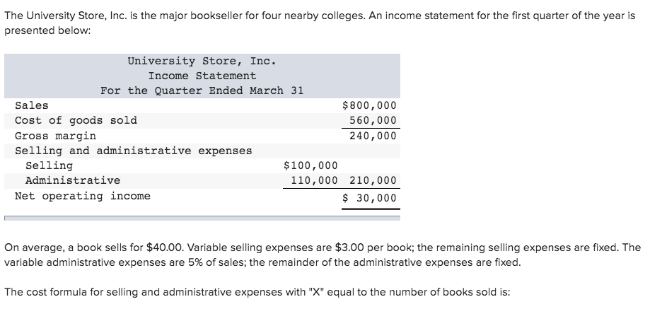 Solved The University Store, Inc. is the major bookseller | Chegg.com