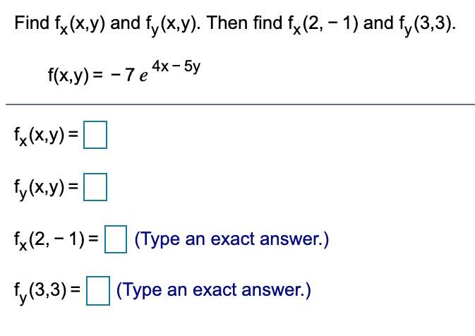 Solved Find Fx X Y And Fy X Y Then Find Fx 2 1 And