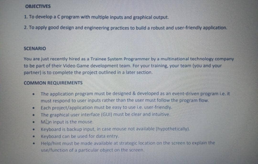 OBJECTIVES 1. To develop a C program with multiple | Chegg.com