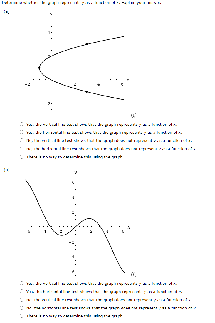 Solved Determine whether the graph represents y as a