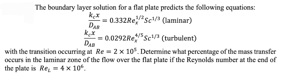 Solved The boundary layer solution for a flat plate predicts | Chegg.com