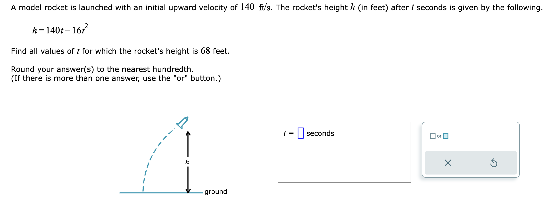 Solved A model rocket is launched with an initial upward