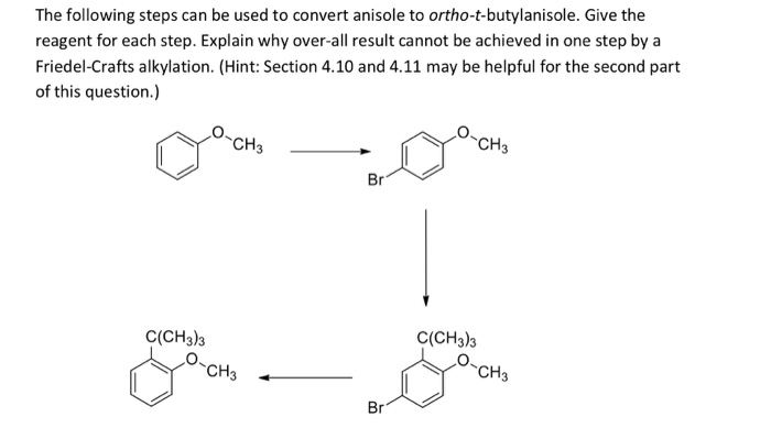 Solved the following steps can be used to convert anisole to chegg