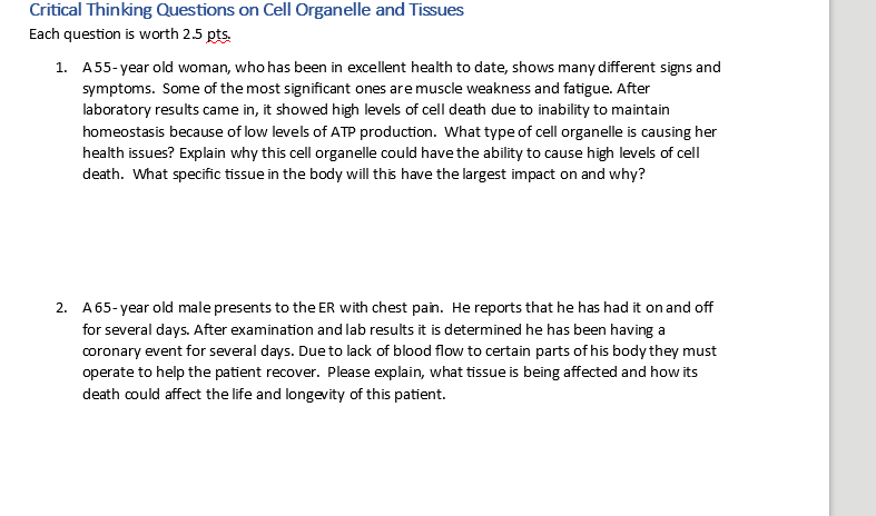 critical thinking questions on cells