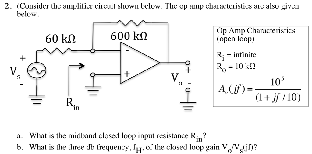 Solved 2. (Consider the amplifier circuit shown below. The | Chegg.com