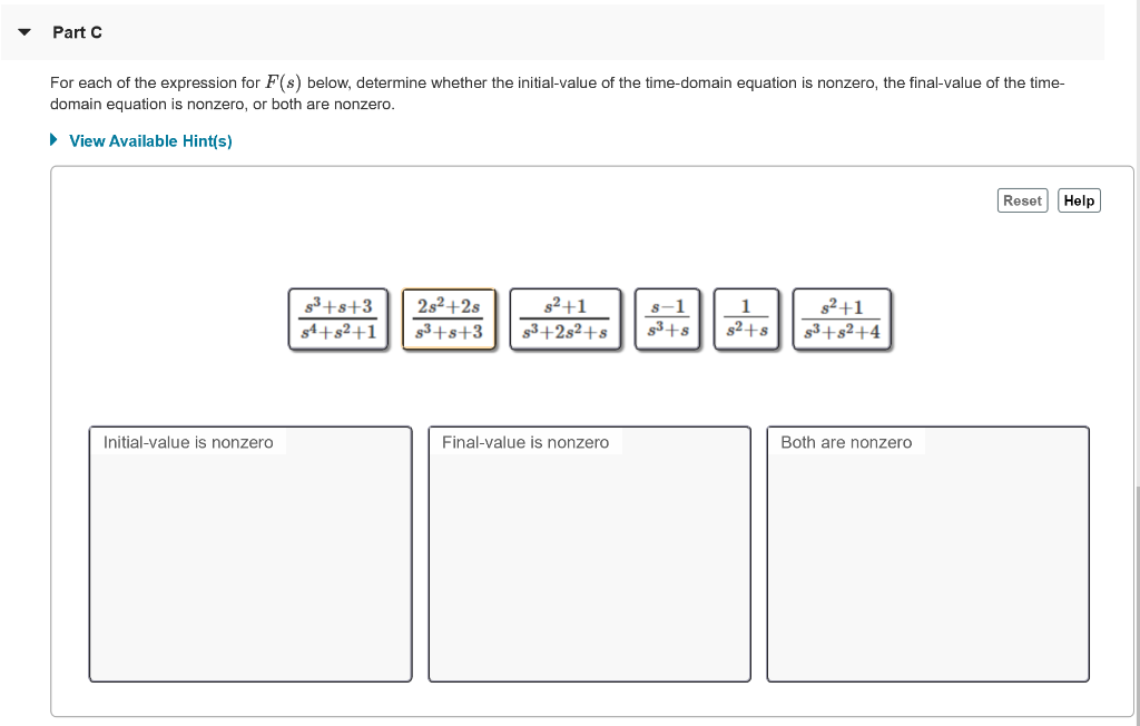 Solved Part A For each of the expressions for F(s) below, | Chegg.com