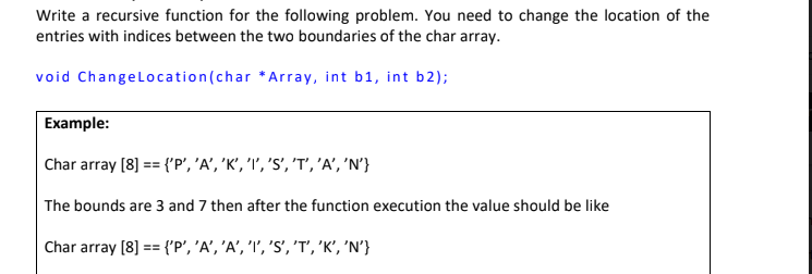 Solved Write A Recursive Function For The Following Problem. | Chegg.com