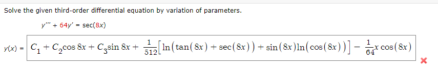 Solved Solve the given third-order differential equation by | Chegg.com