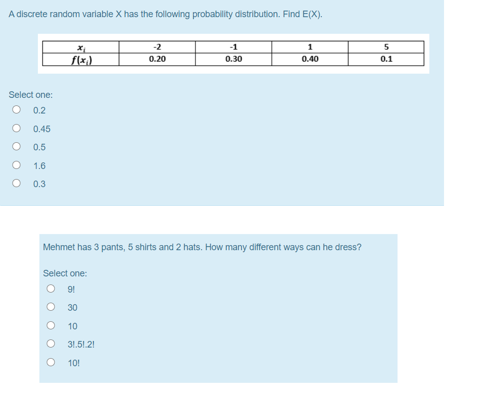 Solved A discrete random variable X has the following | Chegg.com