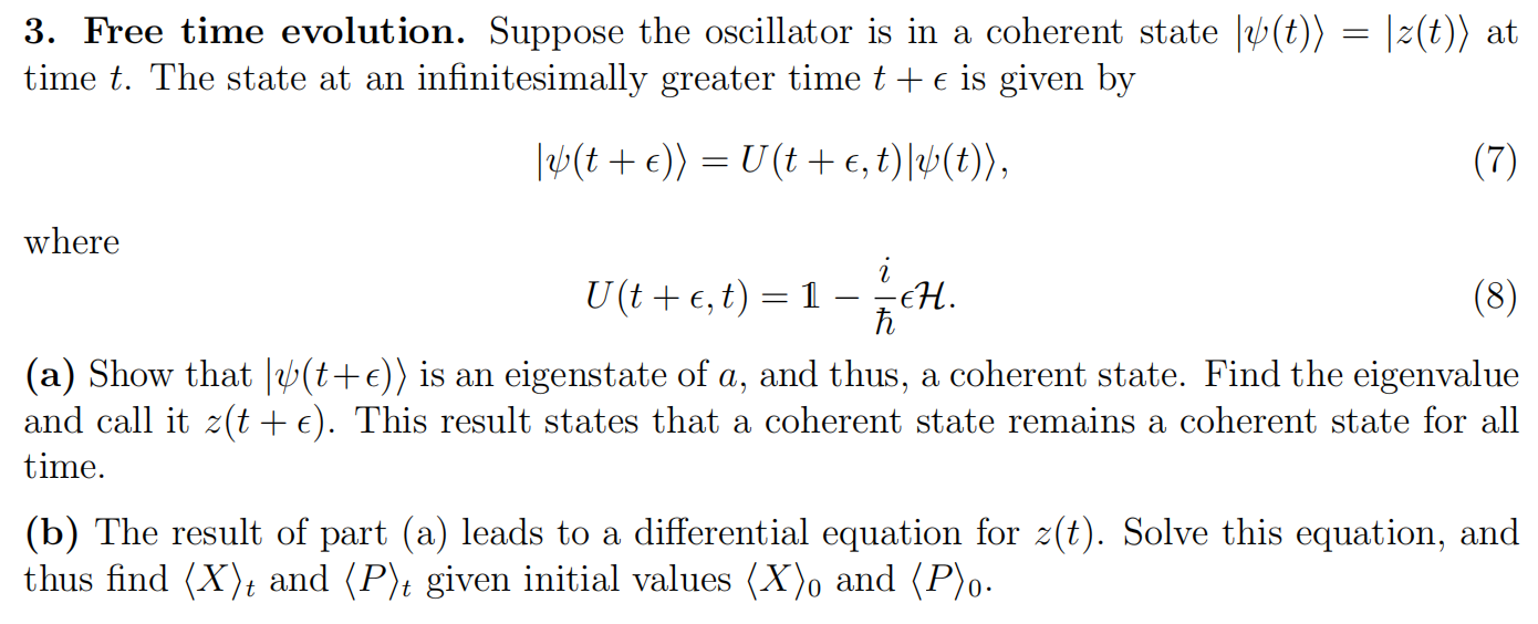 Solved 3. Free time evolution. Suppose the oscillator is in | Chegg.com