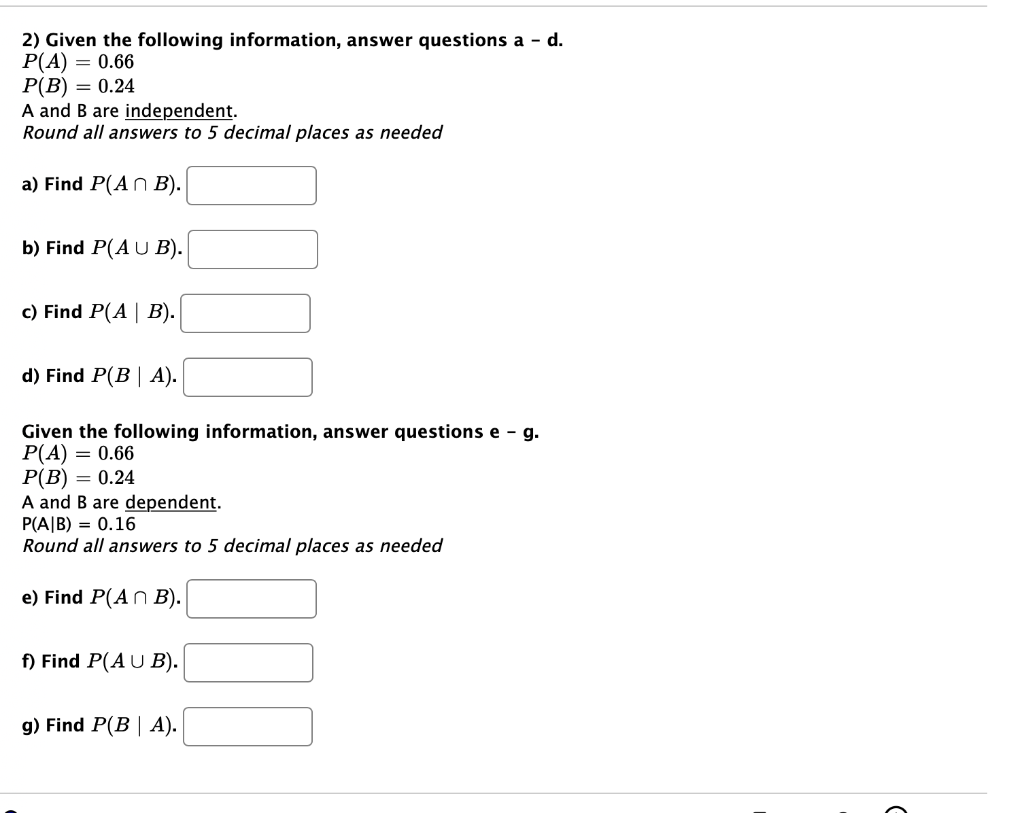 Solved 2) Given the following information, answer questions | Chegg.com