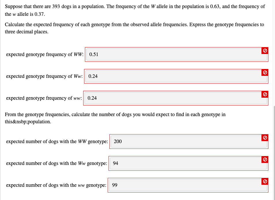 Solved Calculate the expected frequency of each genotype | Chegg.com