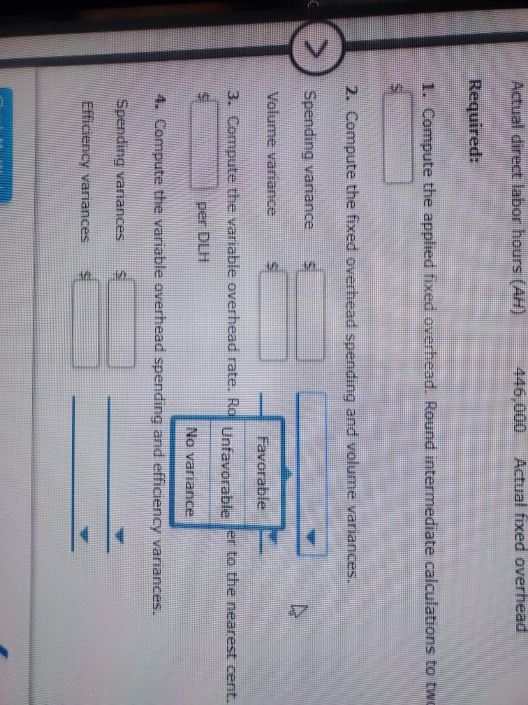Solved Overhead Application, Fixed and Variable Overhead