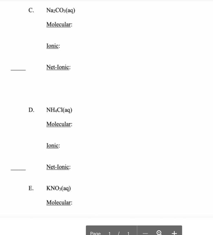 Solved Write Balanced Molecular Ionic And Net Ionic