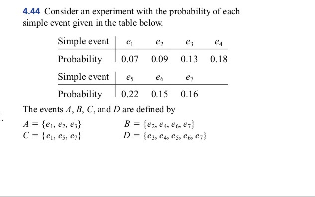 Solved 4.44 Consider an experiment with the probability of | Chegg.com