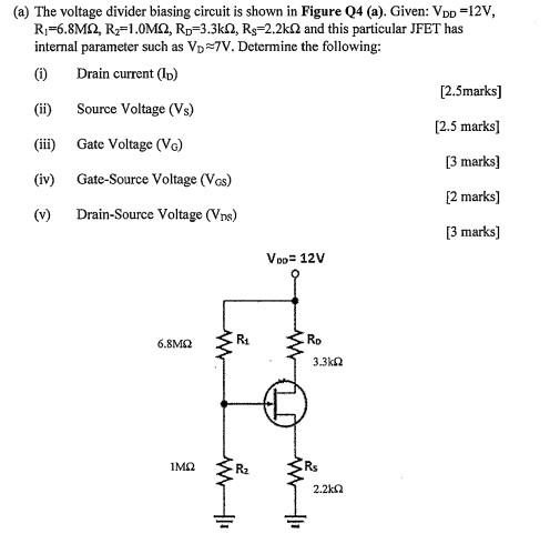 Solved (a) The voltage divider biasing circuit is shown in | Chegg.com