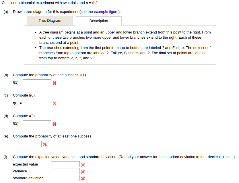 Solved Consider a binomial experiment with two trials and p | Chegg.com