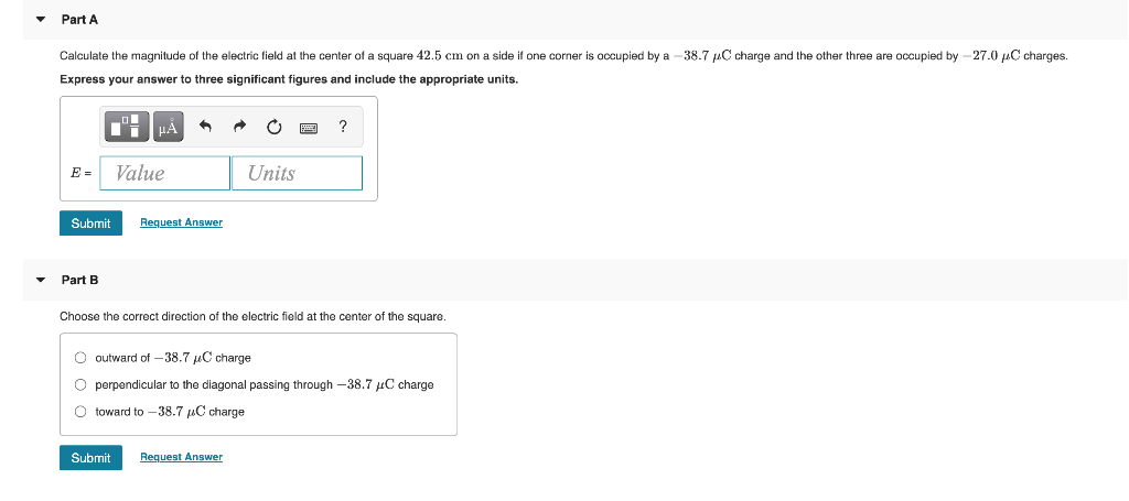 Solved Part A Calculate the magnitude of the electric field | Chegg.com