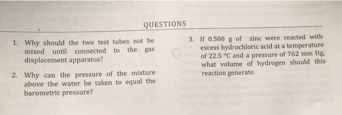 Solved QUESTIONS 1. Why should the two test tubes not be 3. | Chegg.com