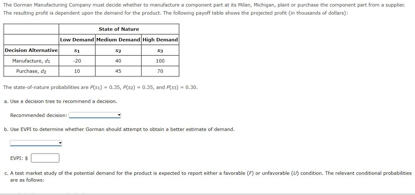 Solved The Gorman Manufacturing Company must decide whether | Chegg.com