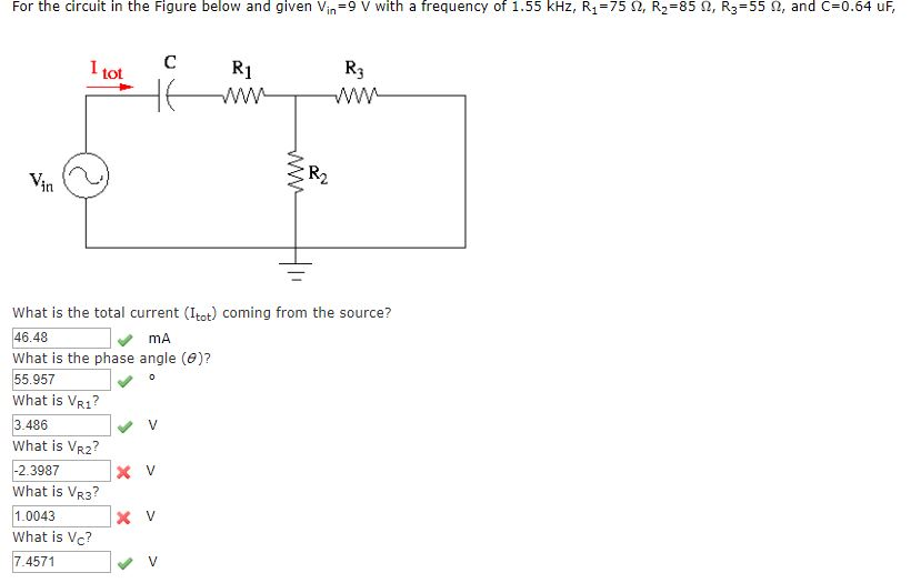 Solved For the circuit in the Figure below and given Vin=9 V | Chegg.com