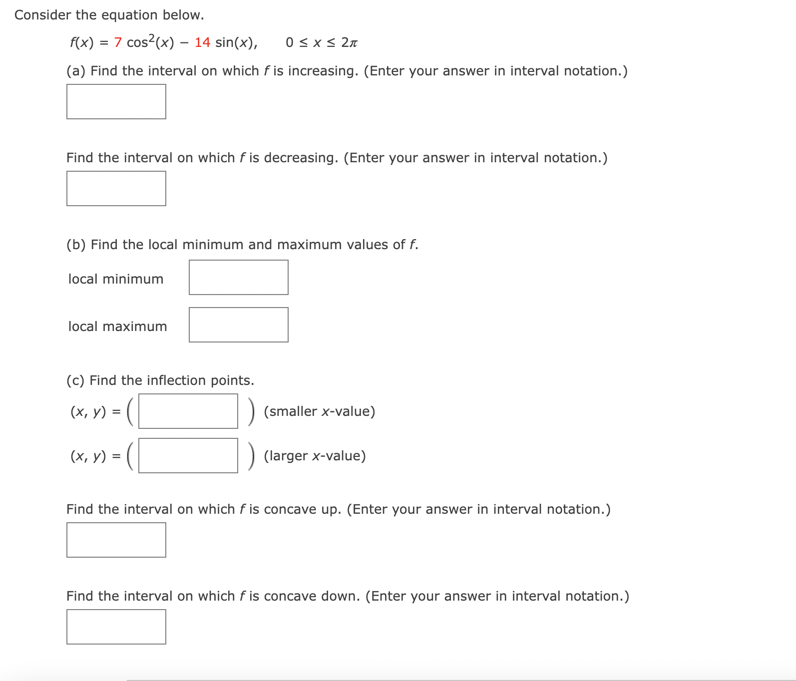 Solved Consider the equation below. | Chegg.com