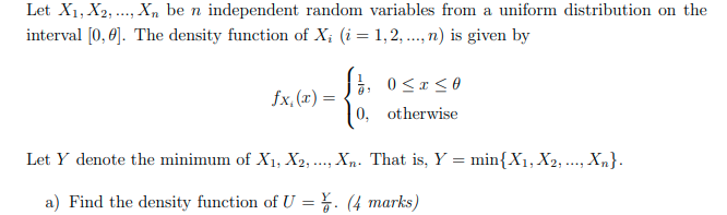 Solved Let X1, X2, ..., Xn be n independent random variables | Chegg.com