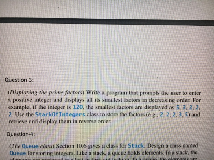 Solved Question-3: (Displaying the prime factors) Write a | Chegg.com