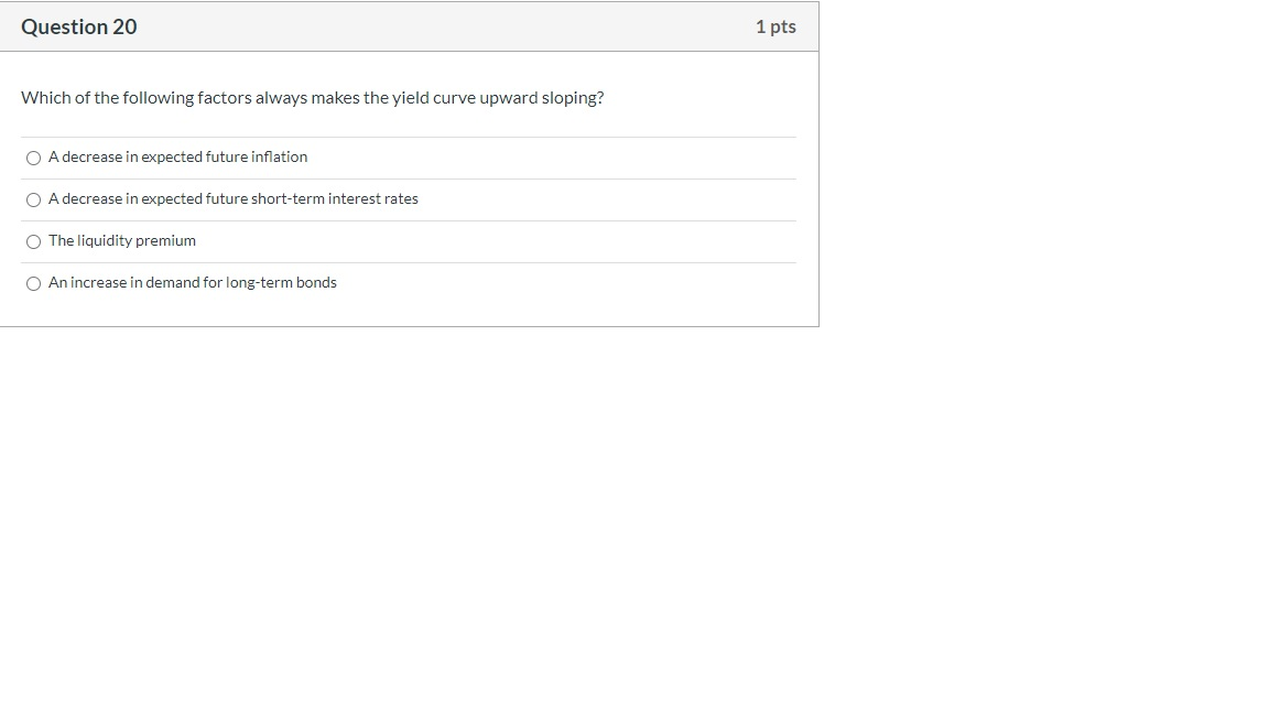 Solved Question 20 1 pts Which of the following factors | Chegg.com