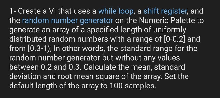 Solved 1- Create a VI that uses a while loop, a shift | Chegg.com