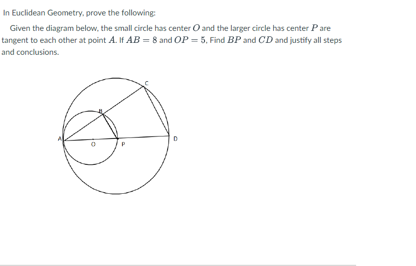 Solved In Euclidean Geometry, prove the following: Given the | Chegg.com