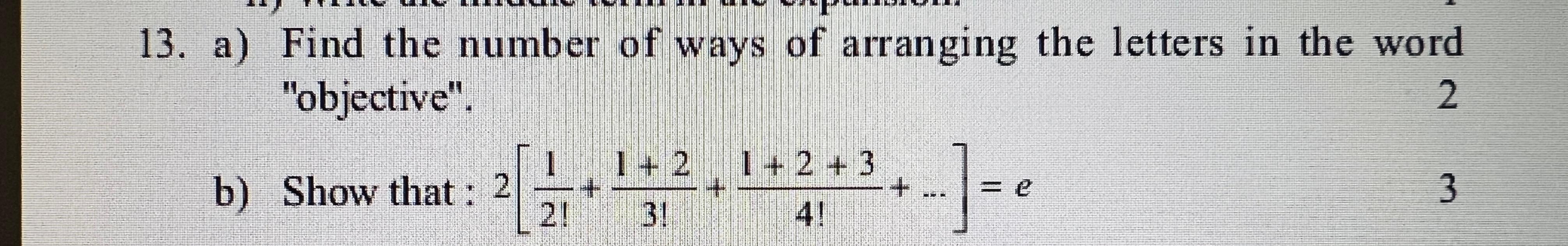 Solved a) Find the number of ways of arranging the letters | Chegg.com