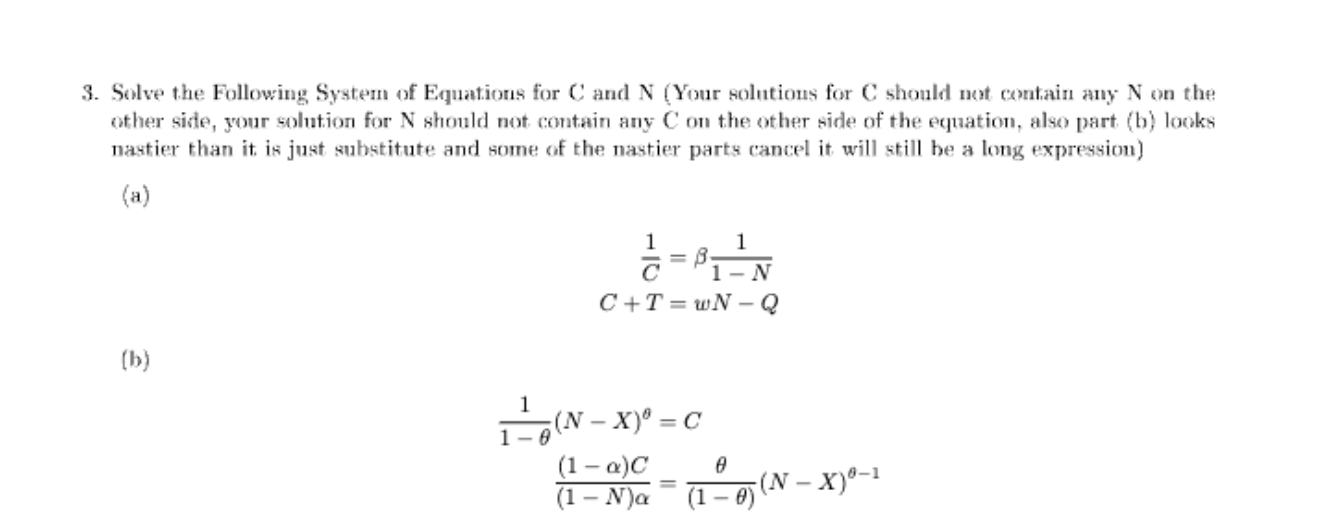 Solved Solve the Following System of Equations for C ﻿and | Chegg.com