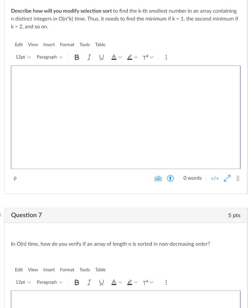 Solved Describe how will you modify selection sort to find | Chegg.com